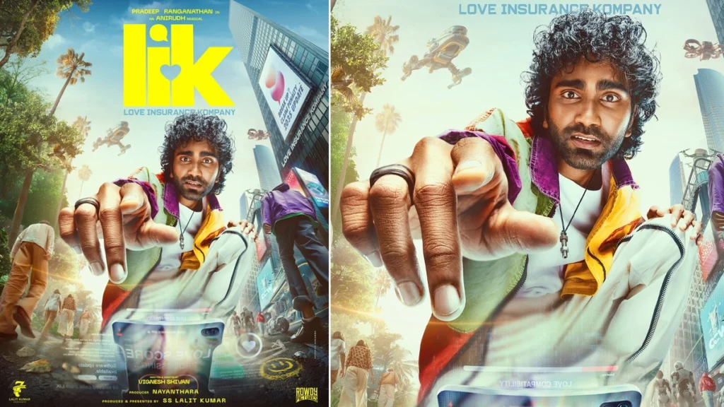 Pradeep Ranganathan in LIK movie poster with Anirudh music credit