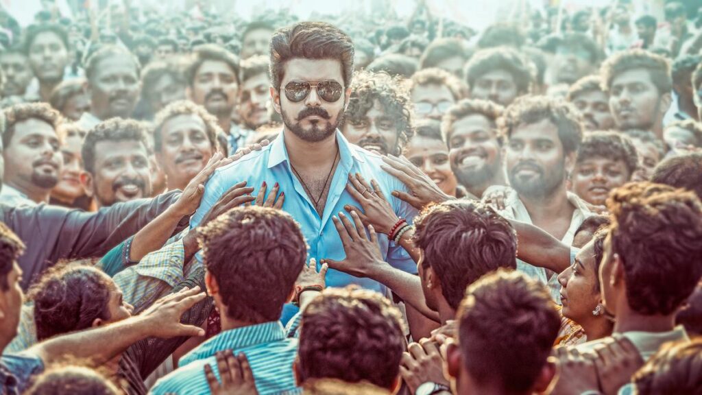 Superstar Vijay posing for a scene in his farewell movie Jana Nayagan.