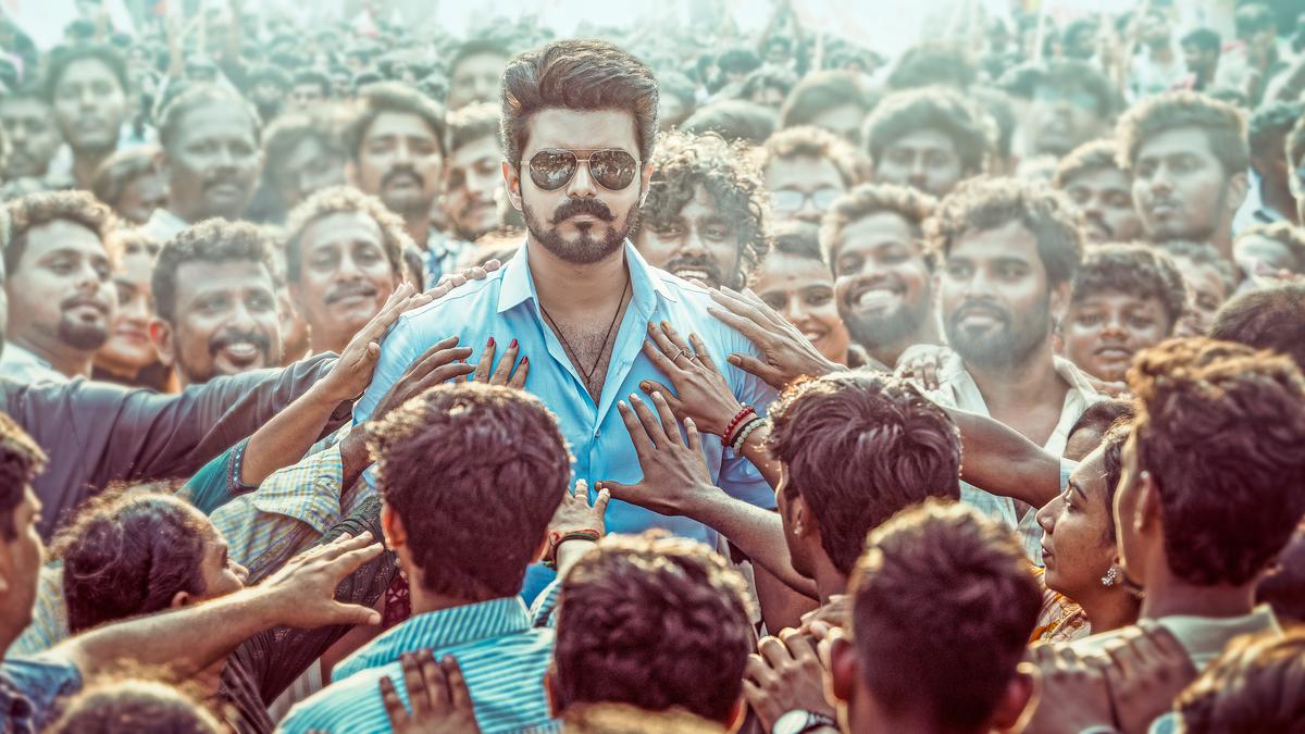 Superstar Vijay posing for a scene in his farewell movie Jana Nayagan.