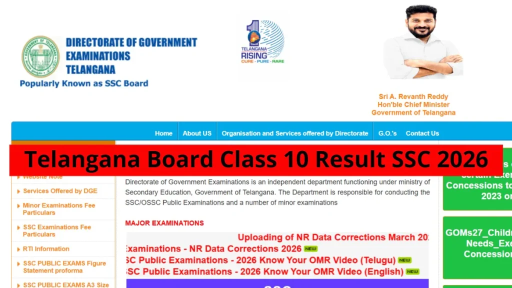 Official TS SSC 10th Results 2026 Marksheet and BSE Telangana Logo for Result Day