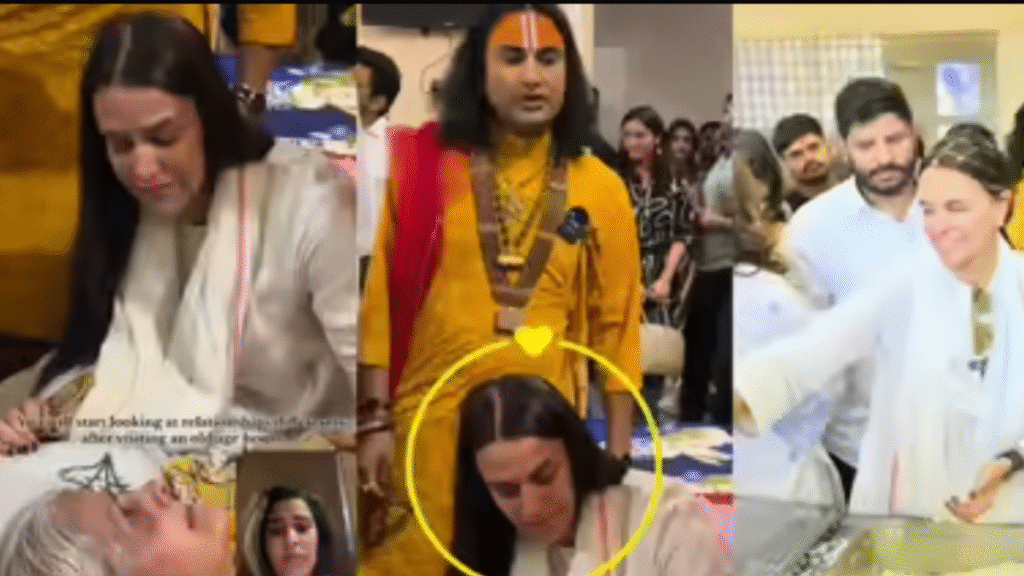 Neha Dhupia Viral Video: Actress seen with elderly women in an ashram