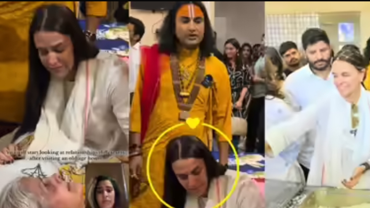 Neha Dhupia Viral Video: Actress seen with elderly women in an ashram
