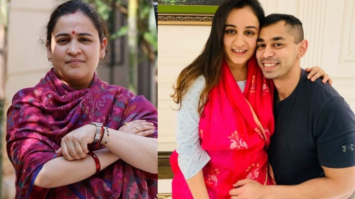 Prateek Yadav and Aparna Yadav together at a public event in Lucknow.