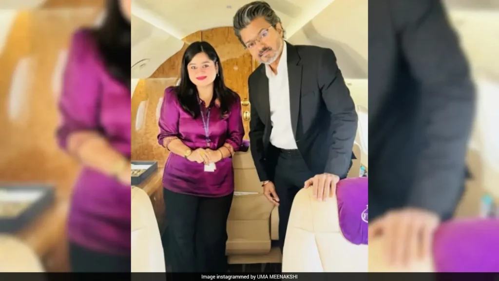 Thalapathy Vijay In-Flight Photo With Cabin Crew