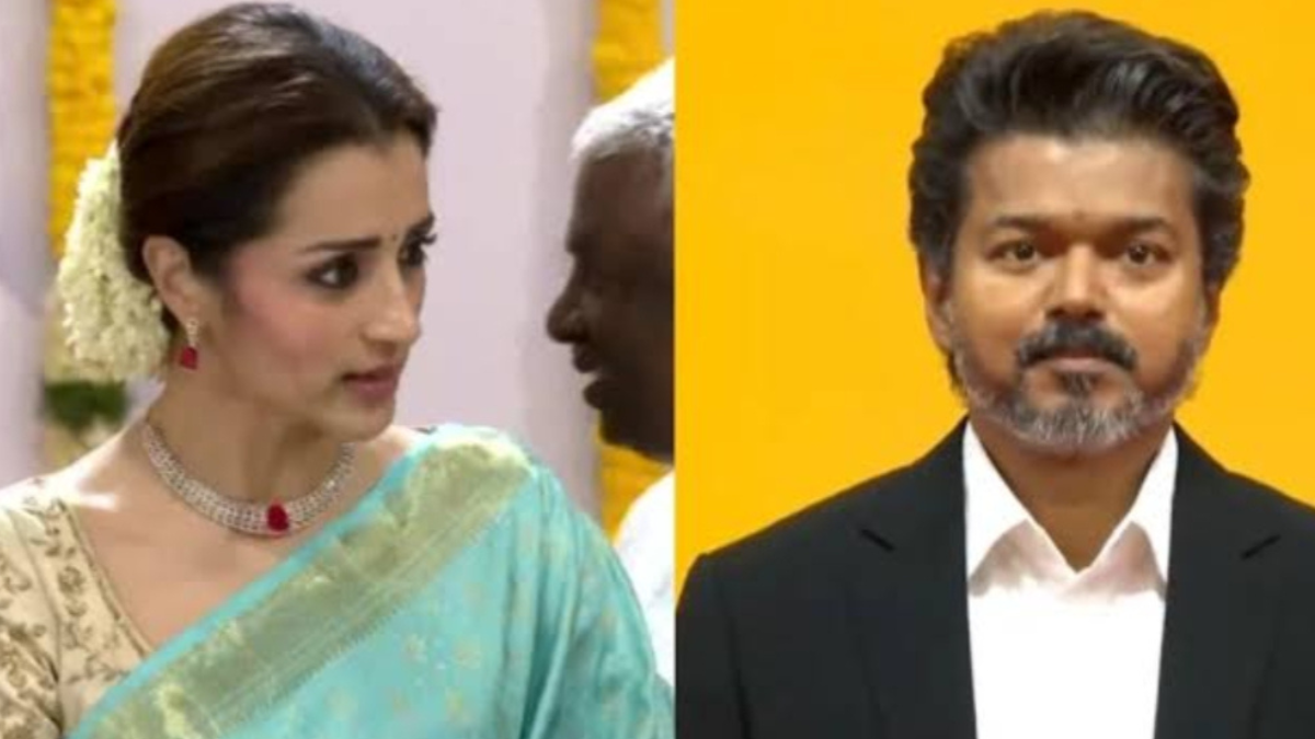 Trisha reaction to Vijay speech went viral, fans gave big reactions.