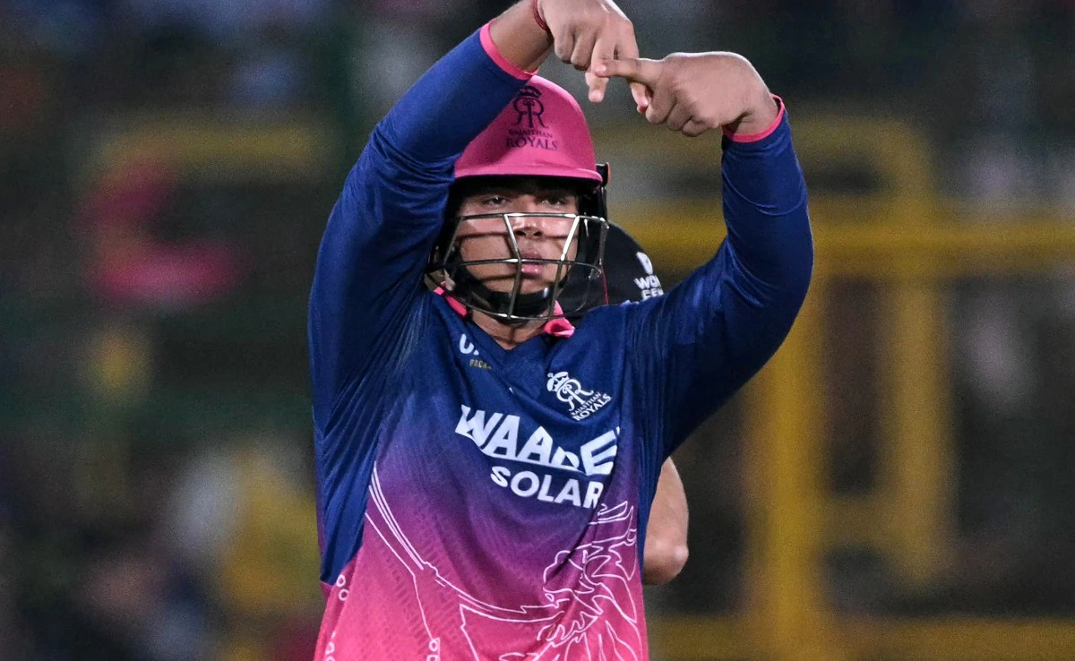 Vaibhav Sooryavanshi playing a shot during an IPL 2026 match