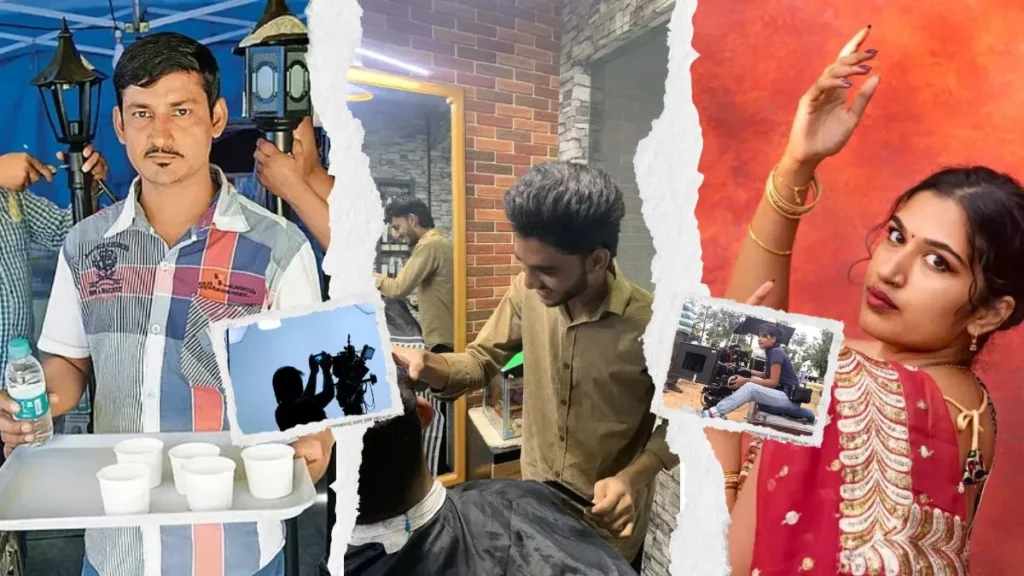 Workers at a film set in Mumbai facing pay cuts due to industry slowdown