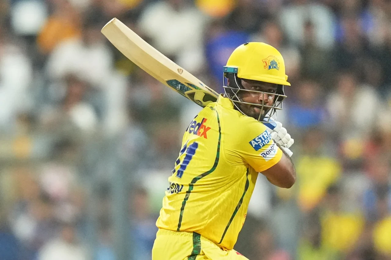 Sanju Samson batting for CSK in IPL 2026 match