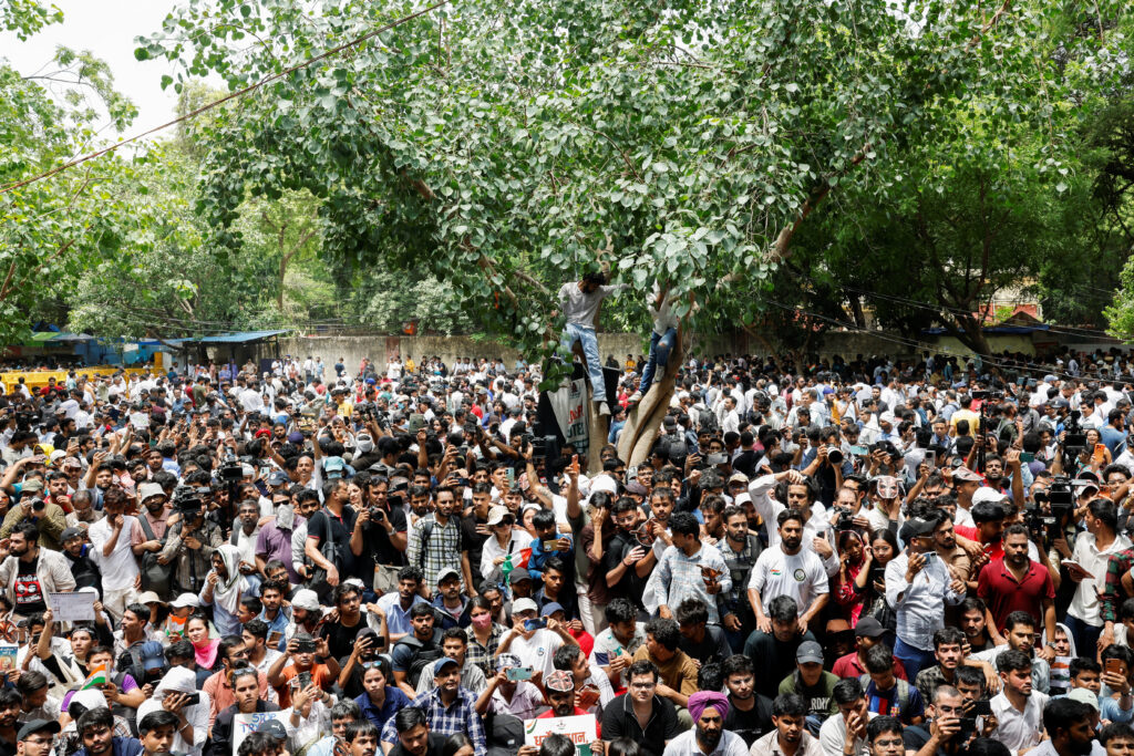 Crowd gathers for Delhi protest led by supporters