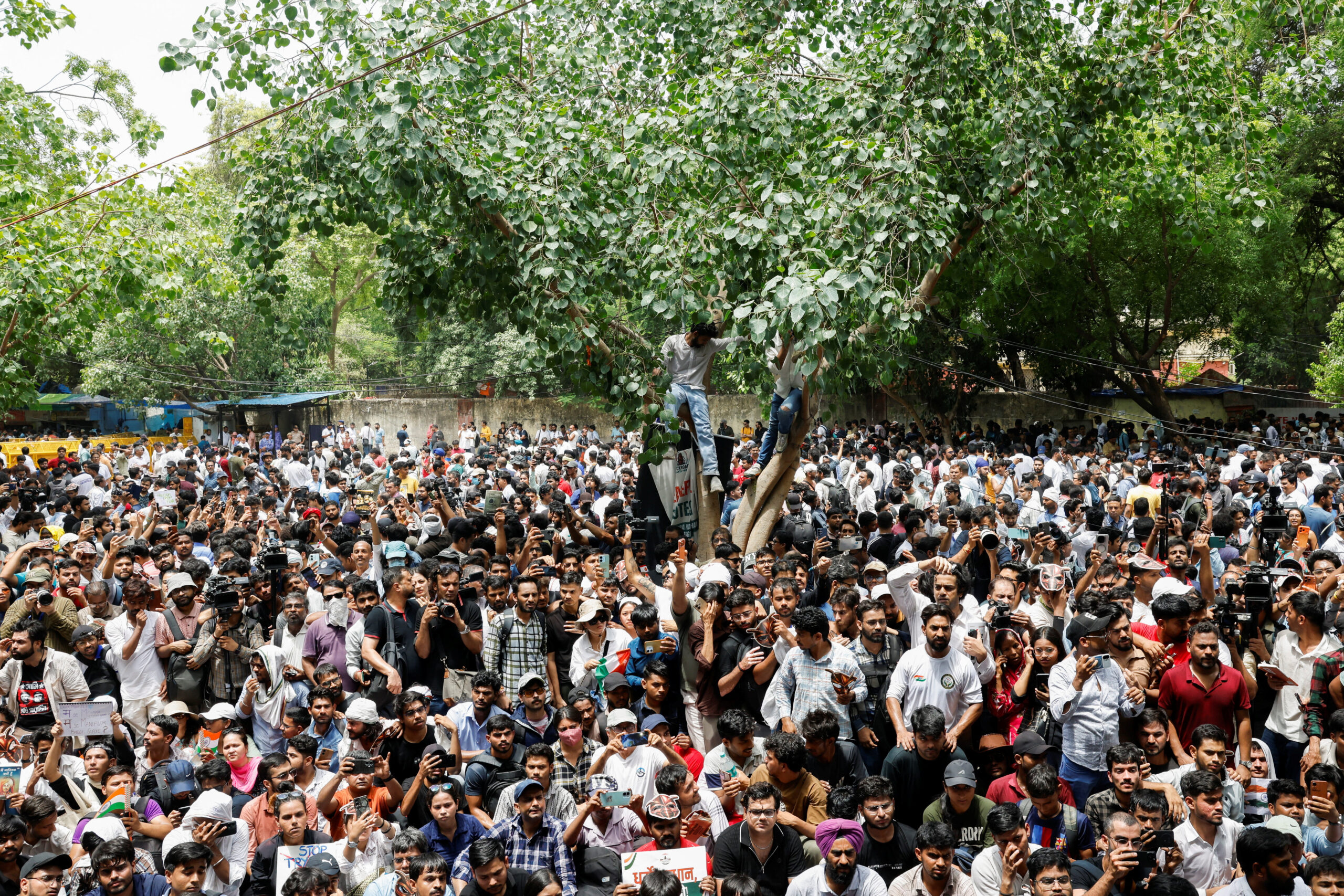 Crowd gathers for Delhi protest led by supporters