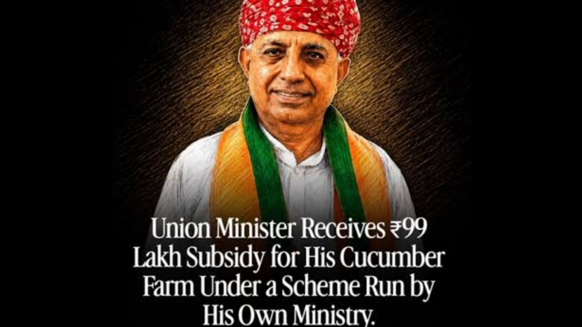 Questions raised over Union Agriculture Ministry scheme: Minister Bhagirath Chaudhari received a subsidy of ₹99.6 lakh.