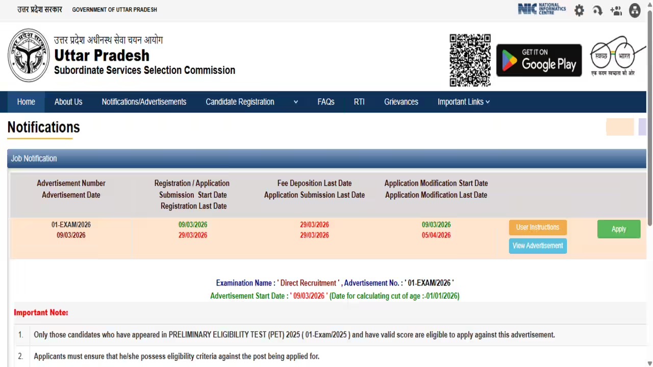 UPSSSC Pharmacist Admit Card 2026