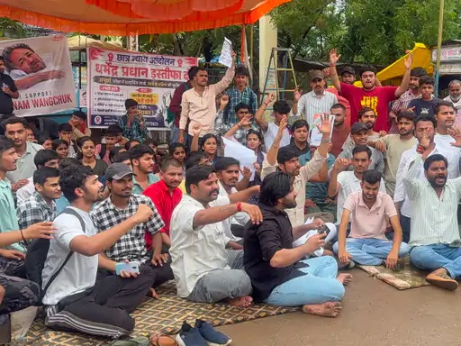 Massive student protest in Maihar