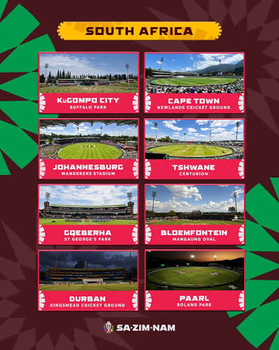 ICC ODI World Cup 2027 South Africa Venues