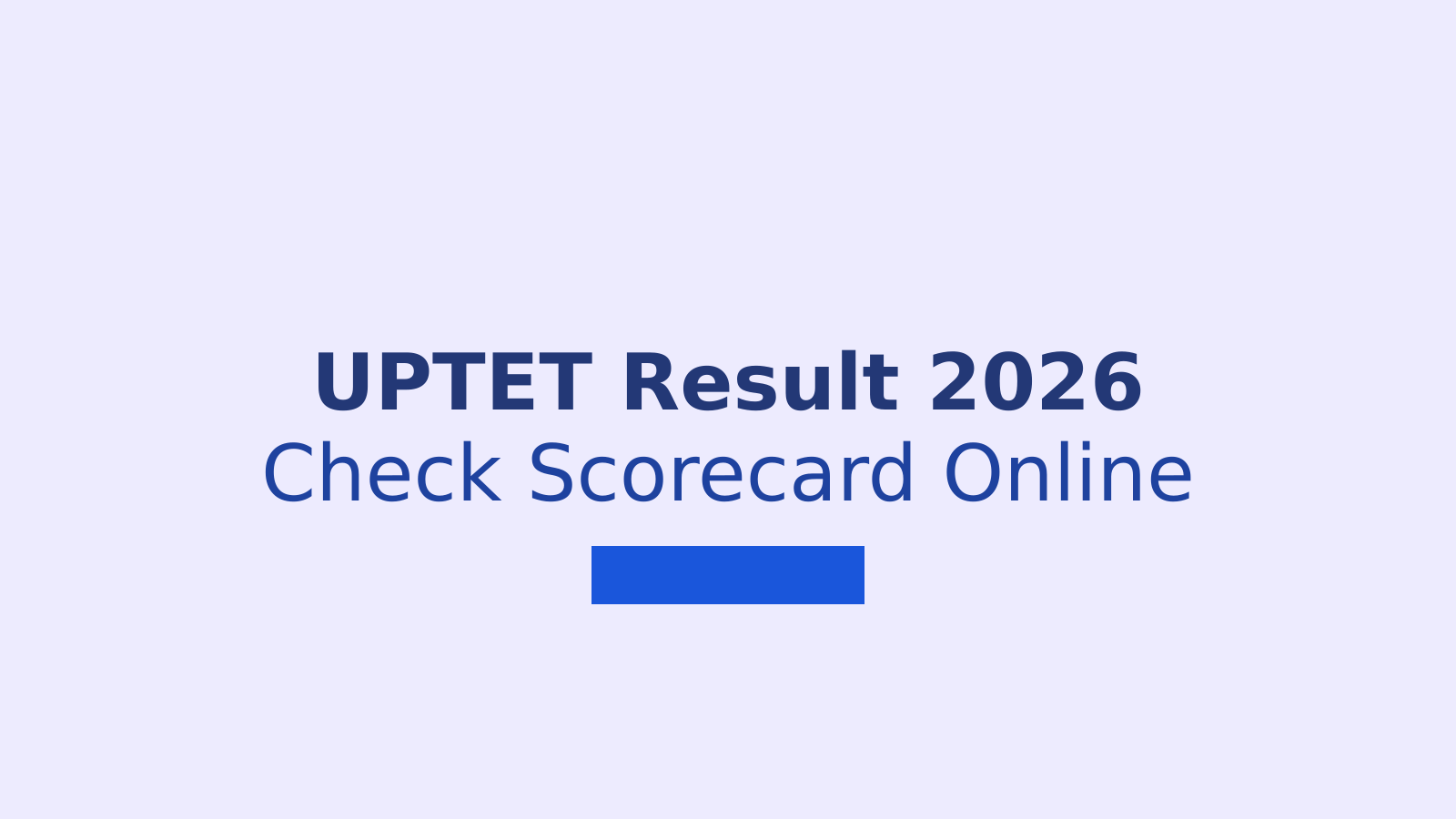 UPTET Result 2026