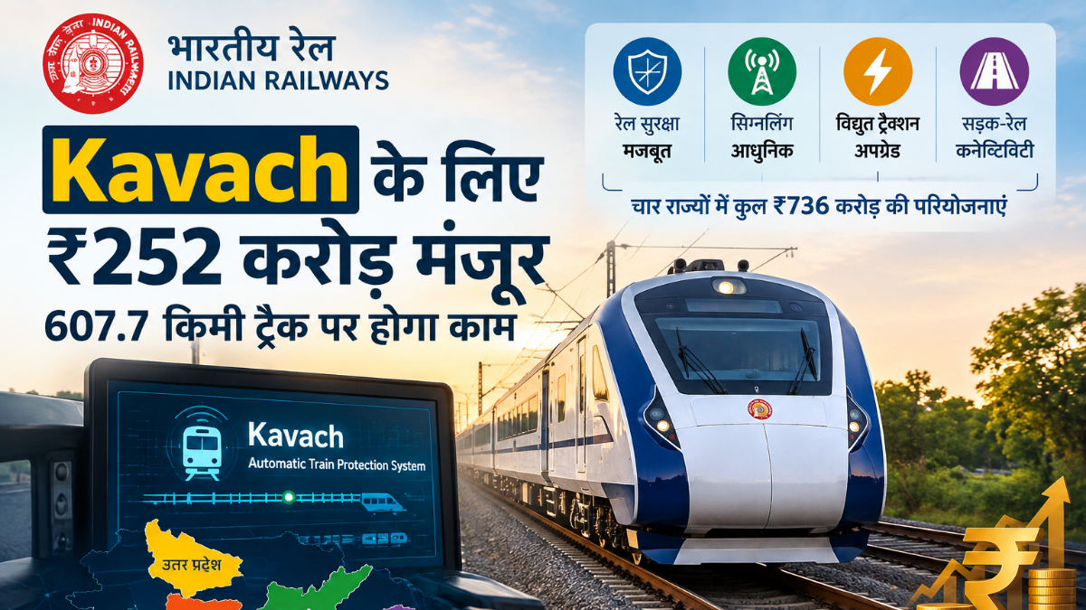 ₹252 crore approved for Kavach; work to be carried out on 607.7 km of track.