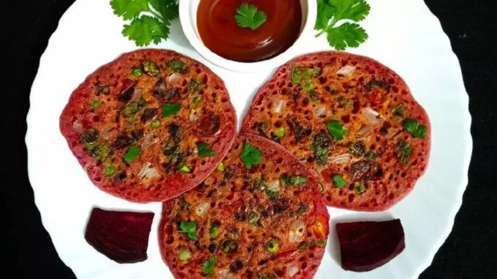 Chukandar uttapam recipe, beetroot uttapam recipe,