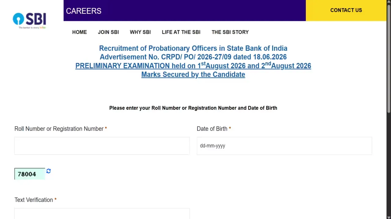 SBI PO Prelims Result 2026
