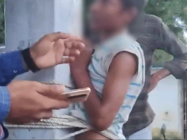 Minor tied to a pillar and beaten at a petrol pump in Sidhi